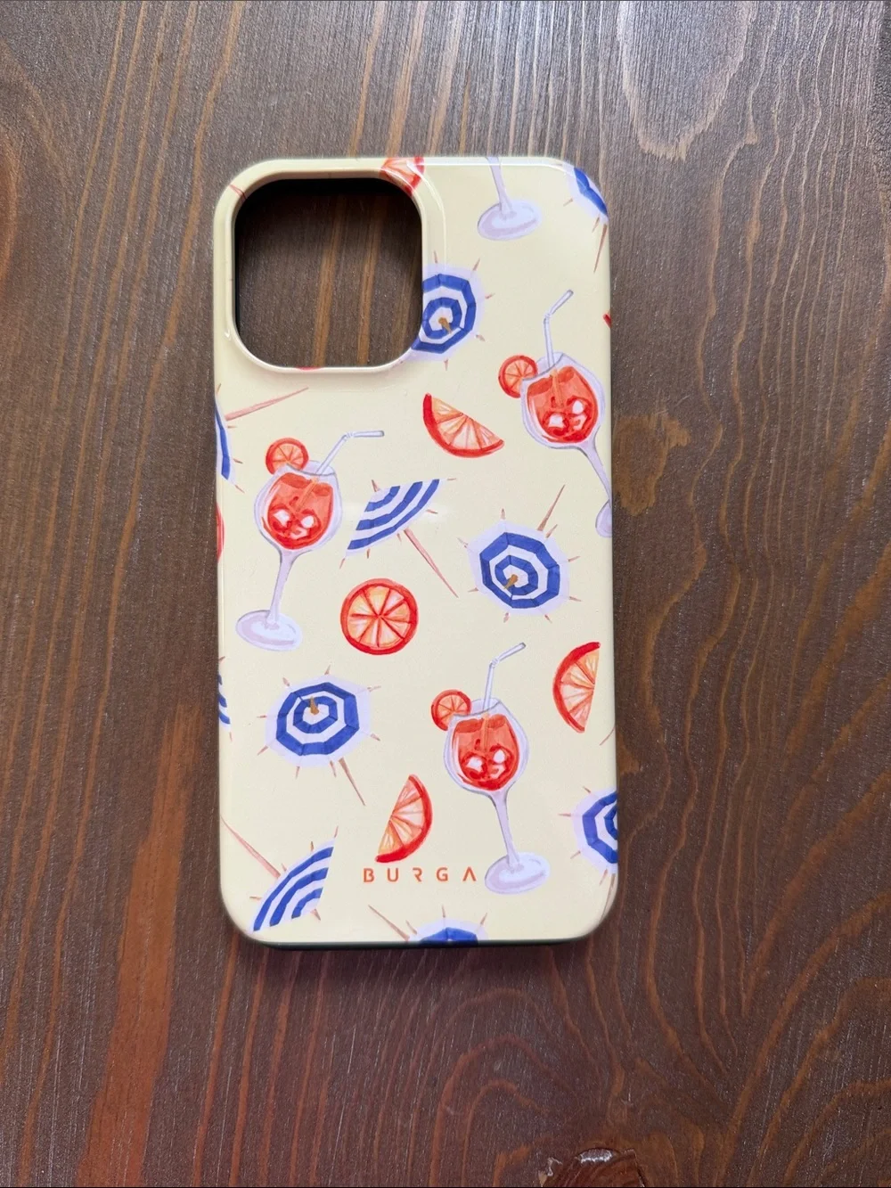 Summer Cocktail Pattern Phone Case - Cream